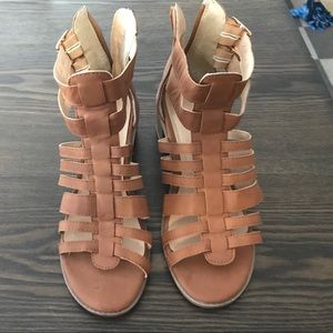 Avon chunky heel ankle sandals